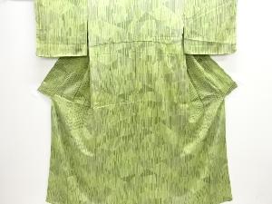 切りばめ風　縞模様小紋着物